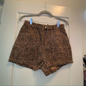 Cheetah jean shorts